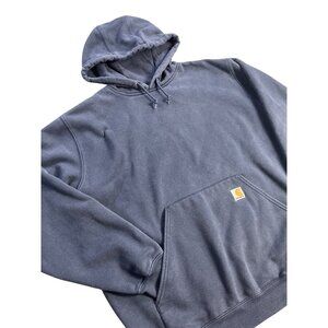 Carhartt Navy Blue Hooded Pullover Sweatshirt XL  80% Cotton 20% Polyester